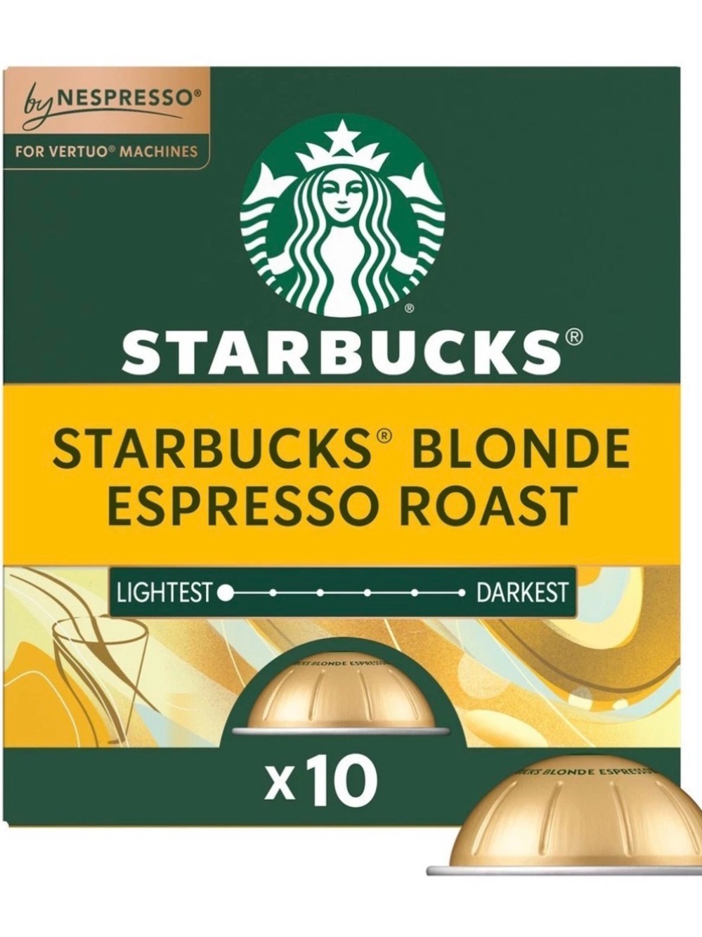 Starbucks By Nespresso Vertuo Pods Blonde Espresso Roast 40 Count set